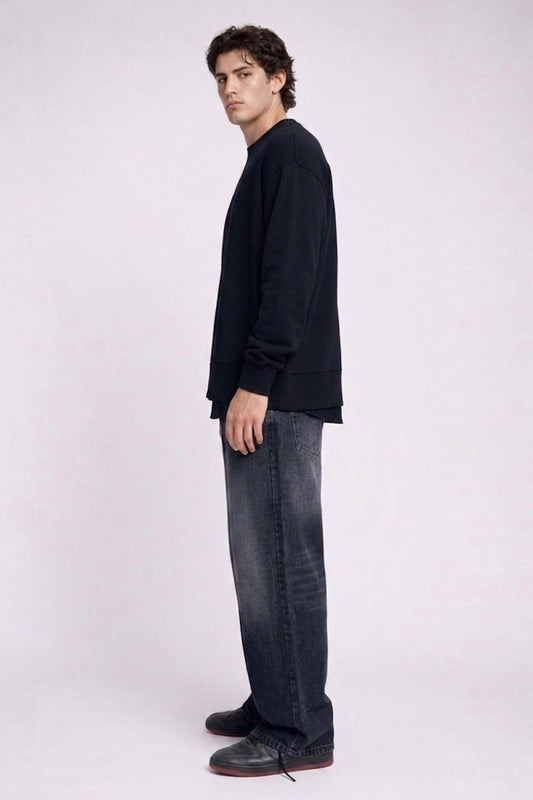 China Wash Wide Leg Jeans