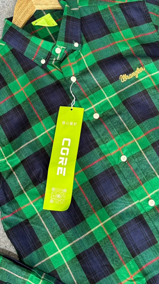 Green & Navy Checked Casual Shirt