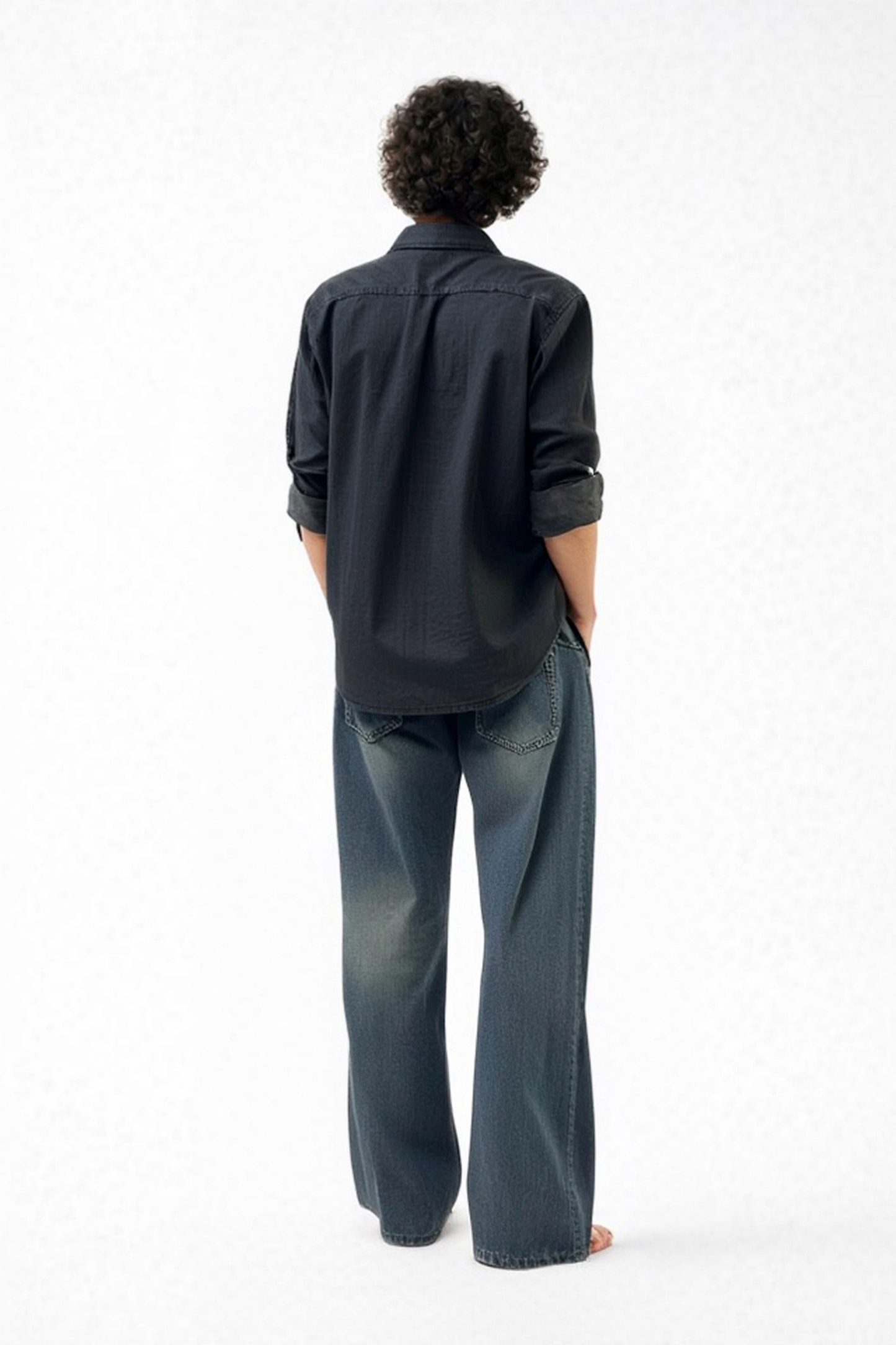 Wide-Leg Denim Jeans