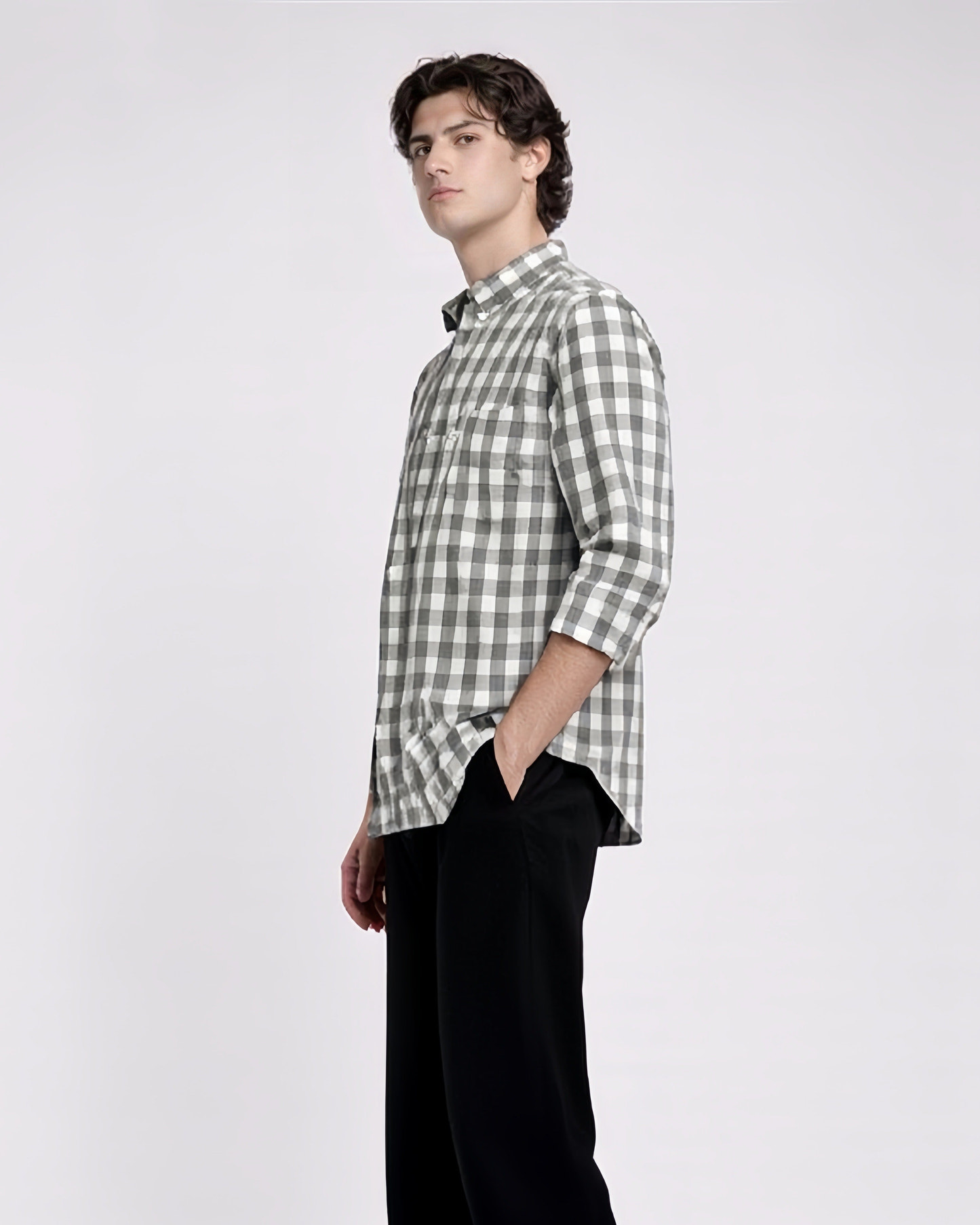 NI LINEN CHECK SHIRT
