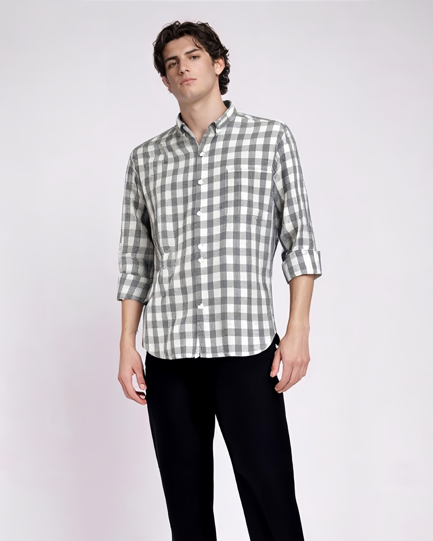 NI LINEN CHECK SHIRT