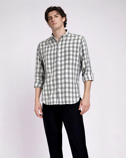 NI LINEN CHECK SHIRT