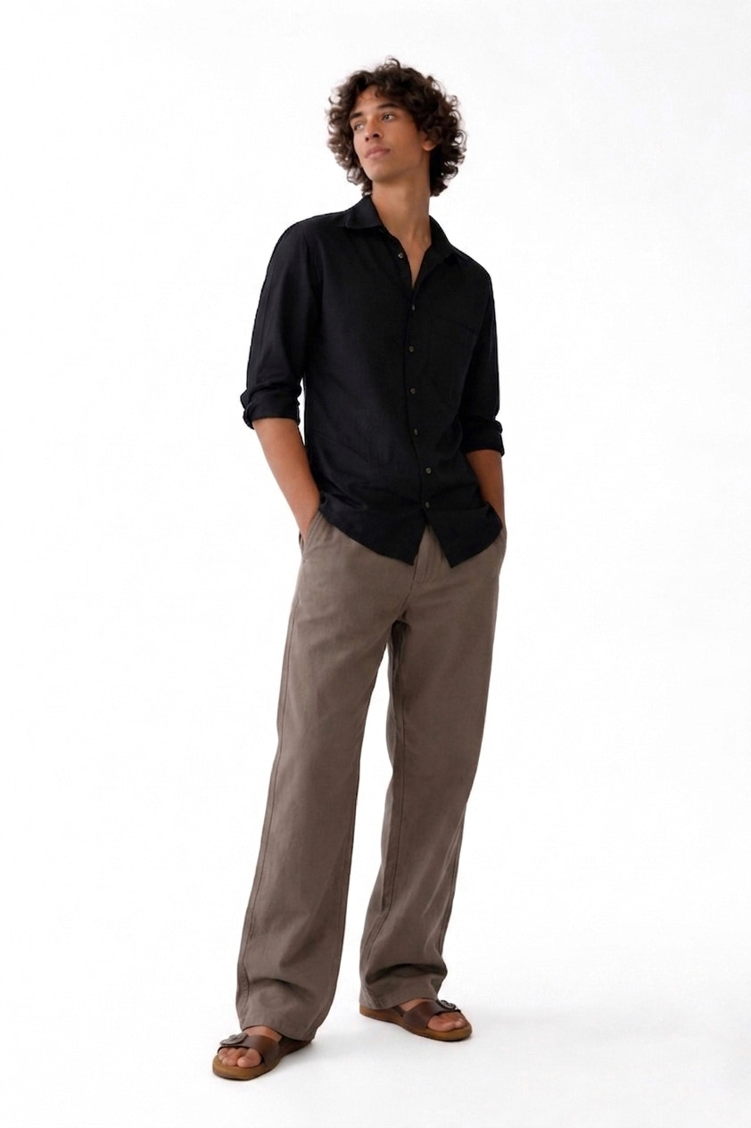 Loose Fit Linen Pant (44cm)