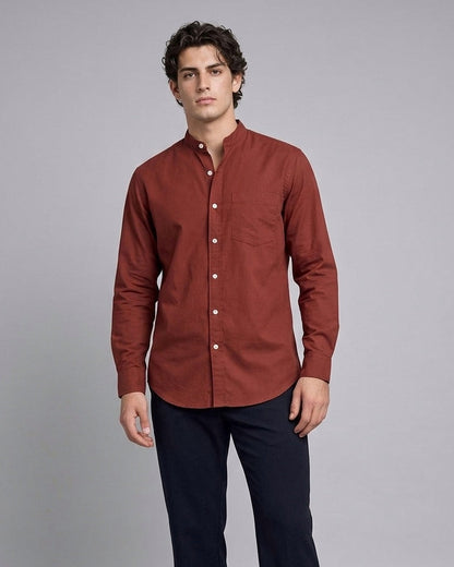 Oxford Chinese Coaller plain Shirt