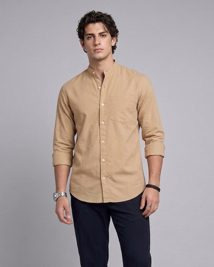 Oxford Chinese Coaller plain Shirt