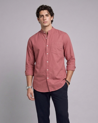 Oxford Chinese Coaller plain Shirt