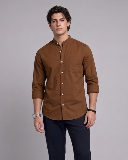 Oxford Chinese Coaller plain Shirt