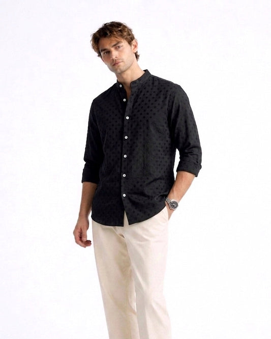Chinese Coaller Embroidery Shirt