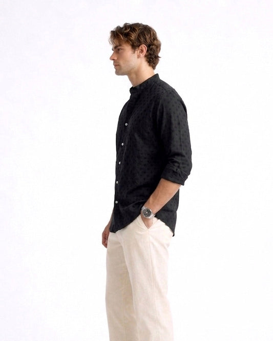 Chinese Coaller Embroidery Shirt