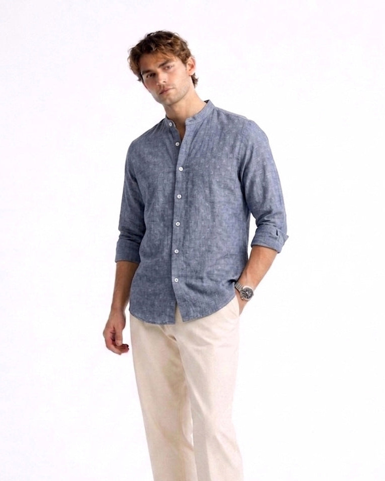 Chinese Coaller Embroidery Shirt