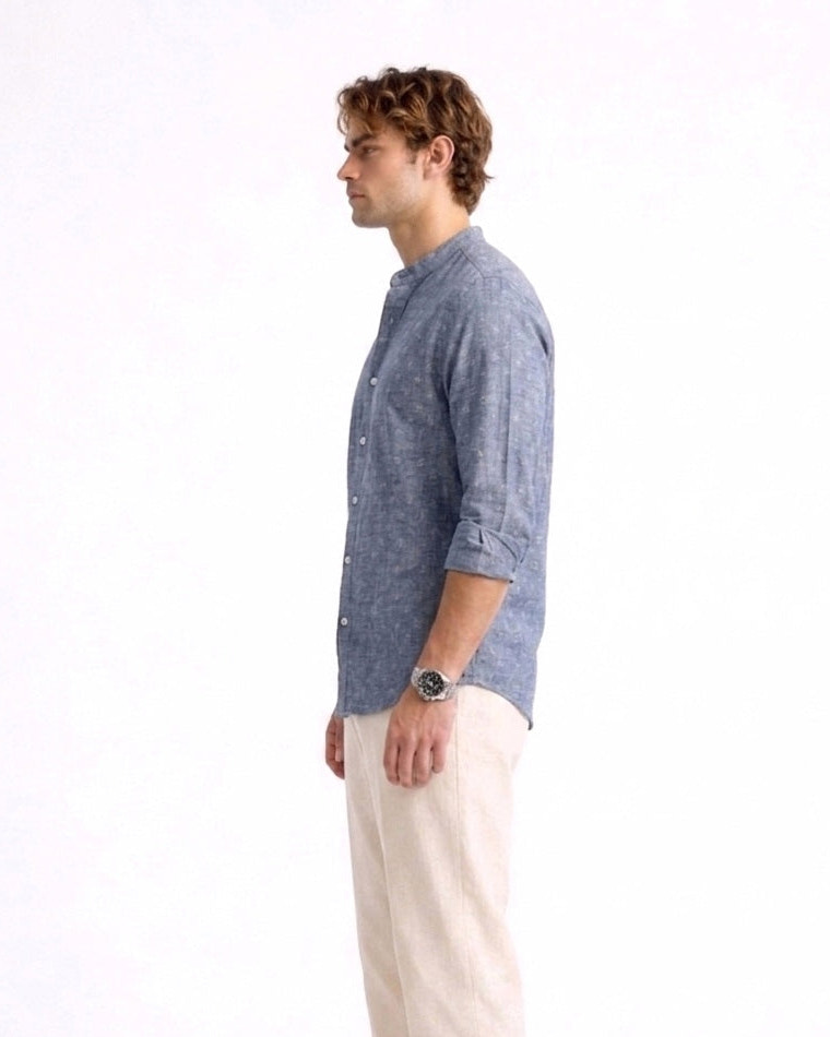 Chinese Coaller Embroidery Shirt