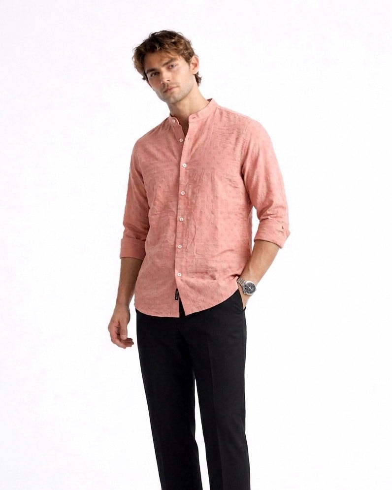 Chinese Coaller Embroidery Shirt