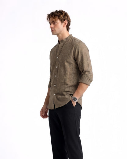 Chinese Coaller Embroidery Shirt