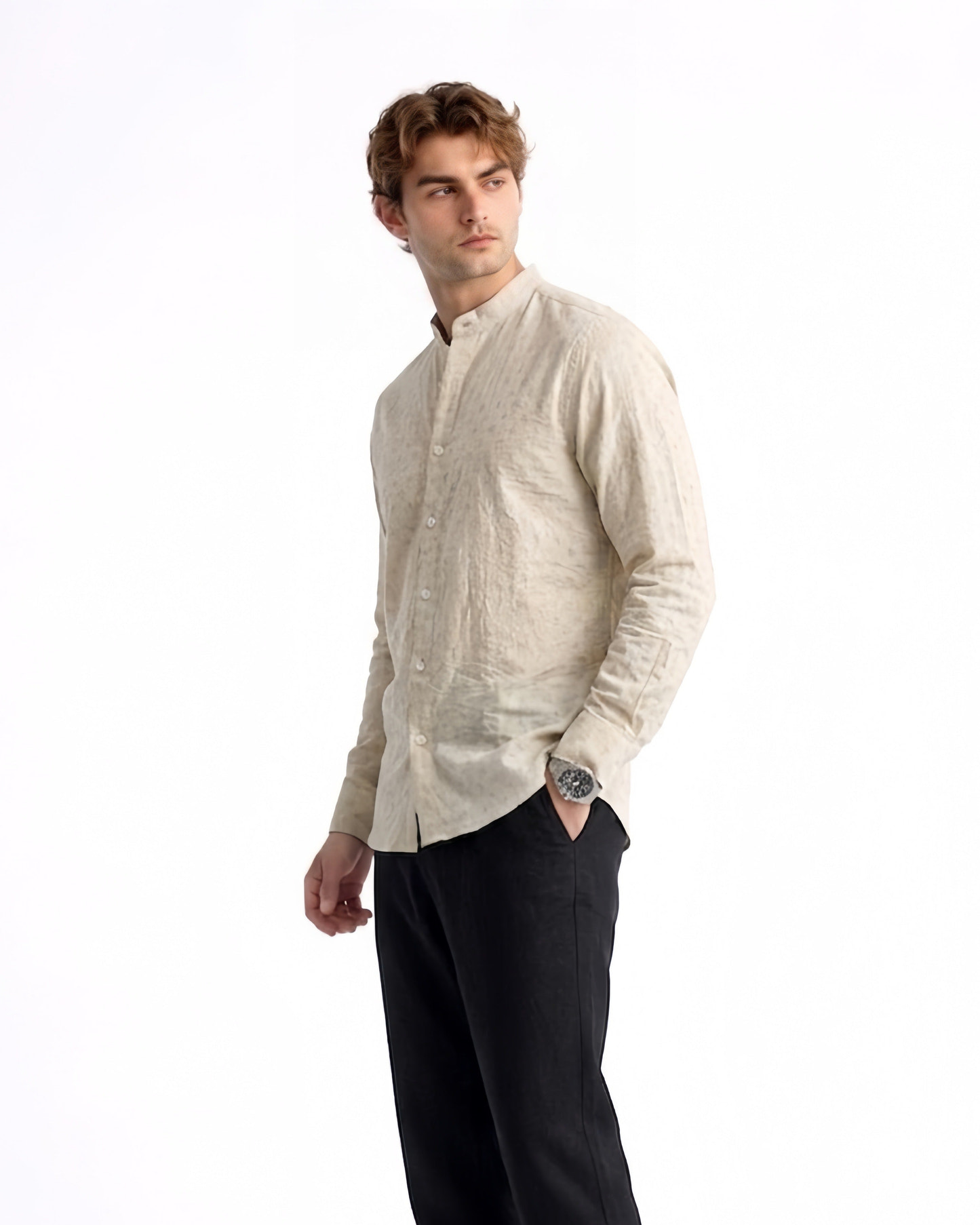 Chinese Coaller Embroidery Shirt