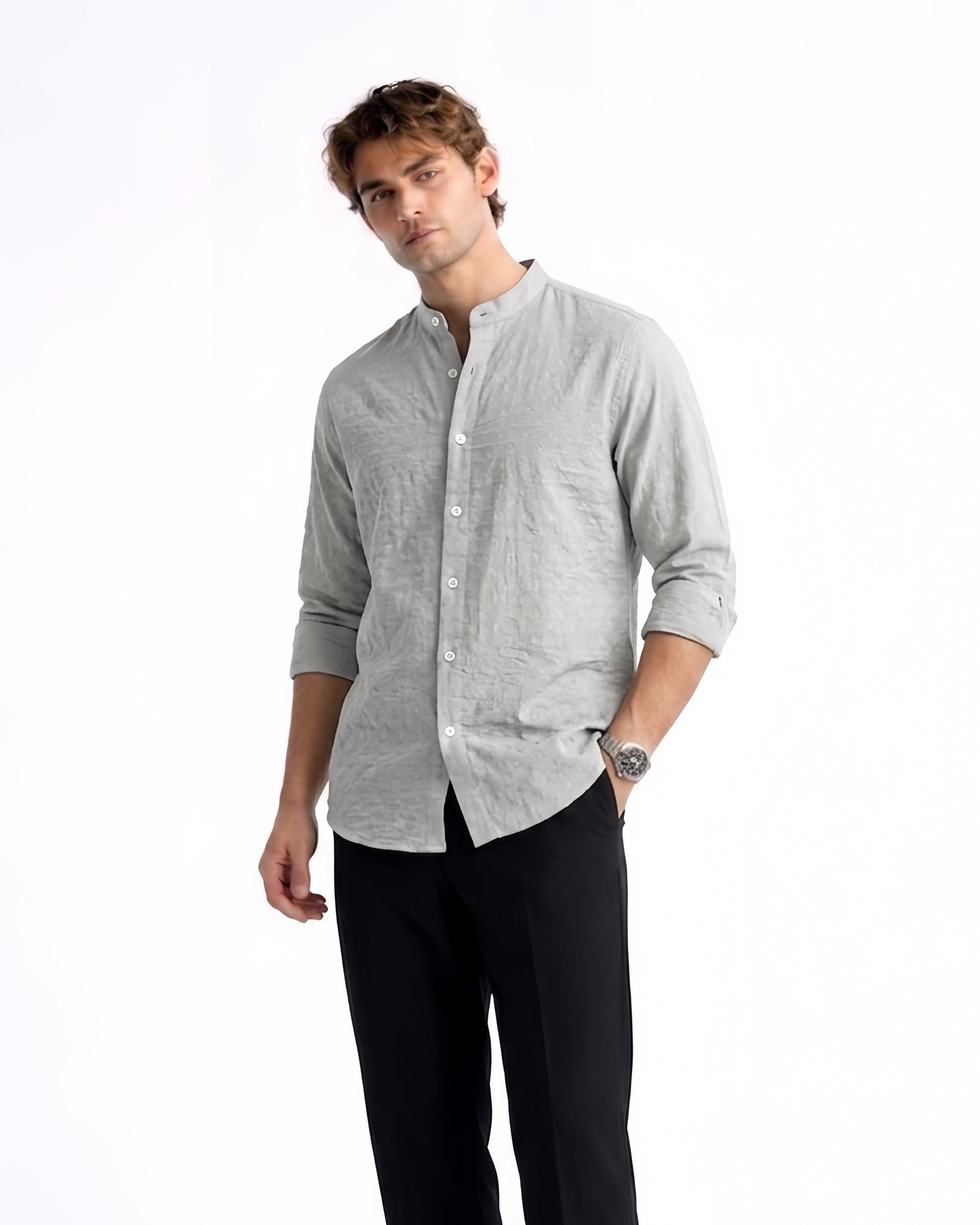 Chinese Coaller Embroidery Shirt