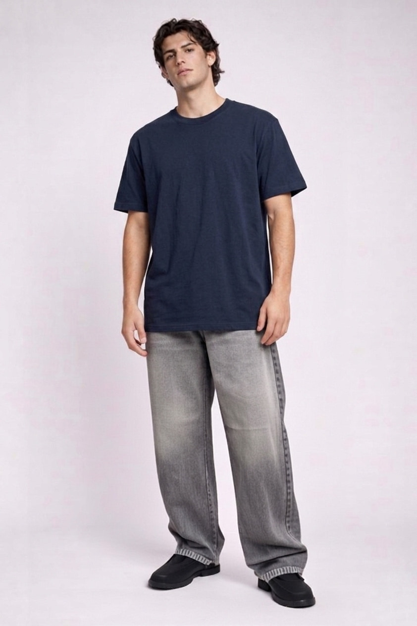 China Wash Wide Leg Jeans