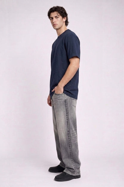 China Wash Wide Leg Jeans