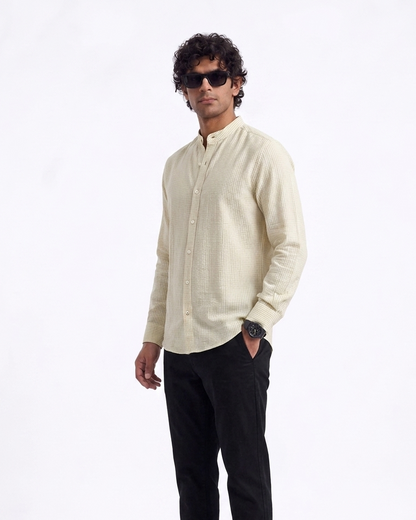LINEN SMALL STRIPES SHIRT
