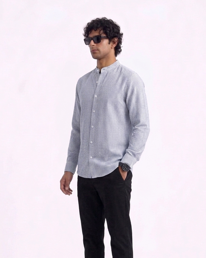 LINEN SMALL STRIPES SHIRT