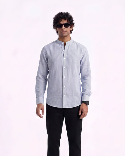 LINEN SMALL STRIPES SHIRT
