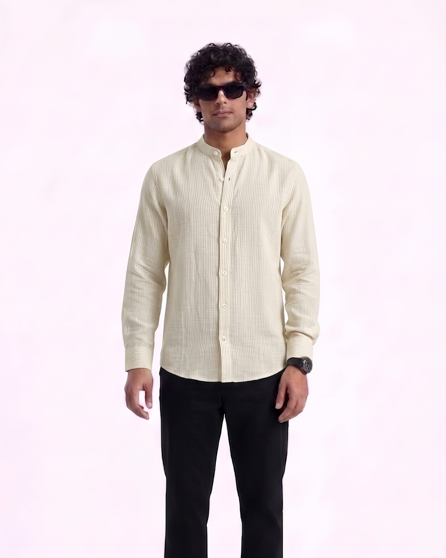 LINEN SMALL STRIPES SHIRT
