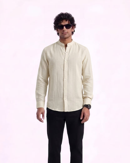 LINEN SMALL STRIPES SHIRT