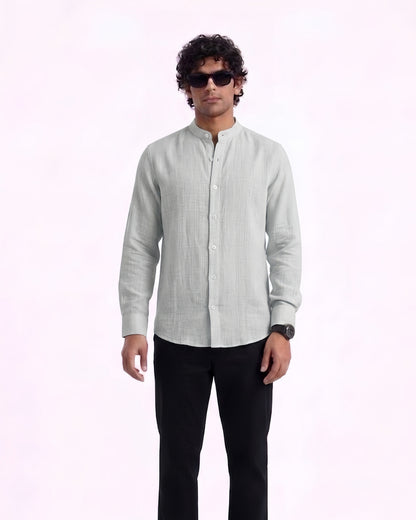 LINEN SMALL STRIPES SHIRT