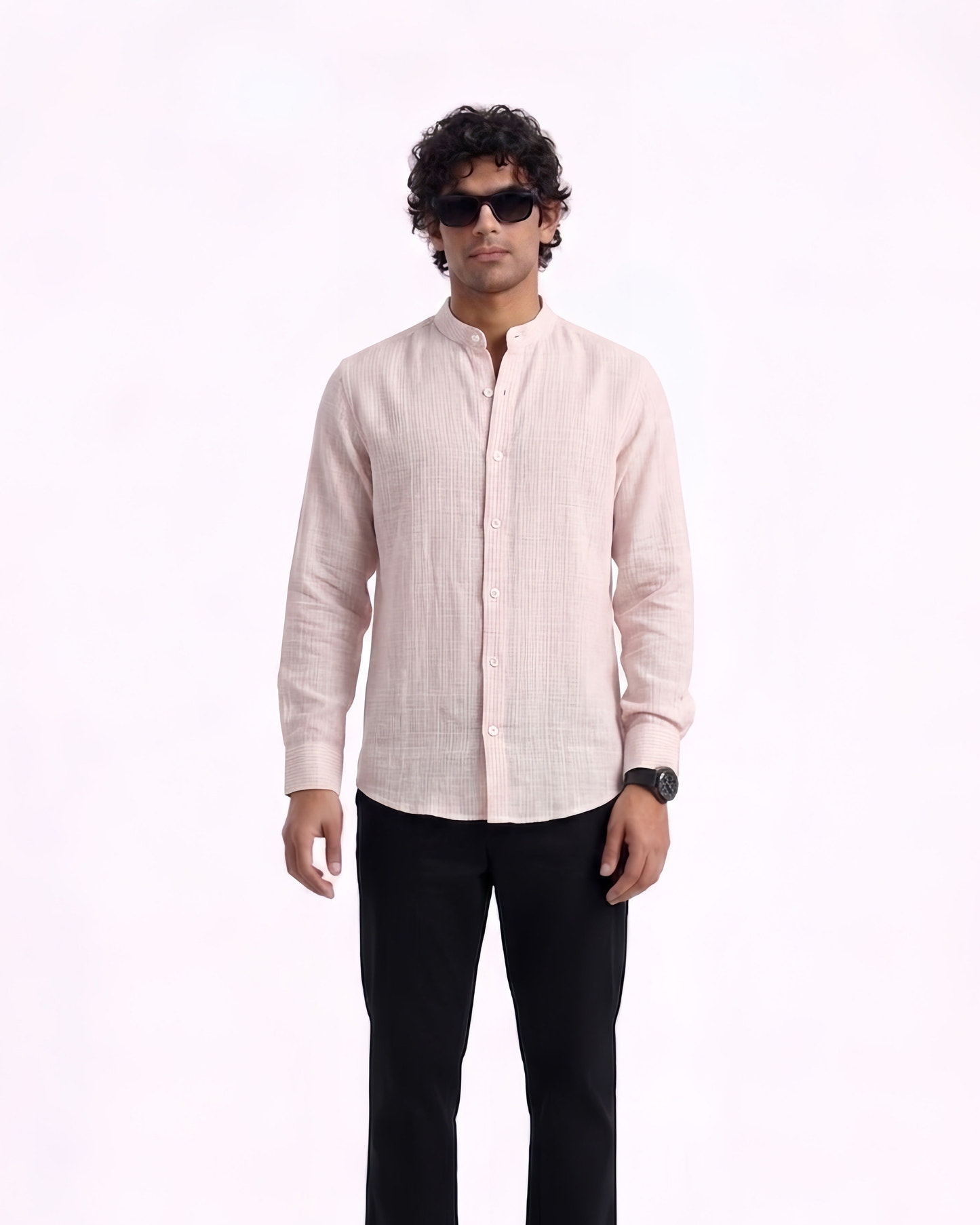LINEN SMALL STRIPES SHIRT