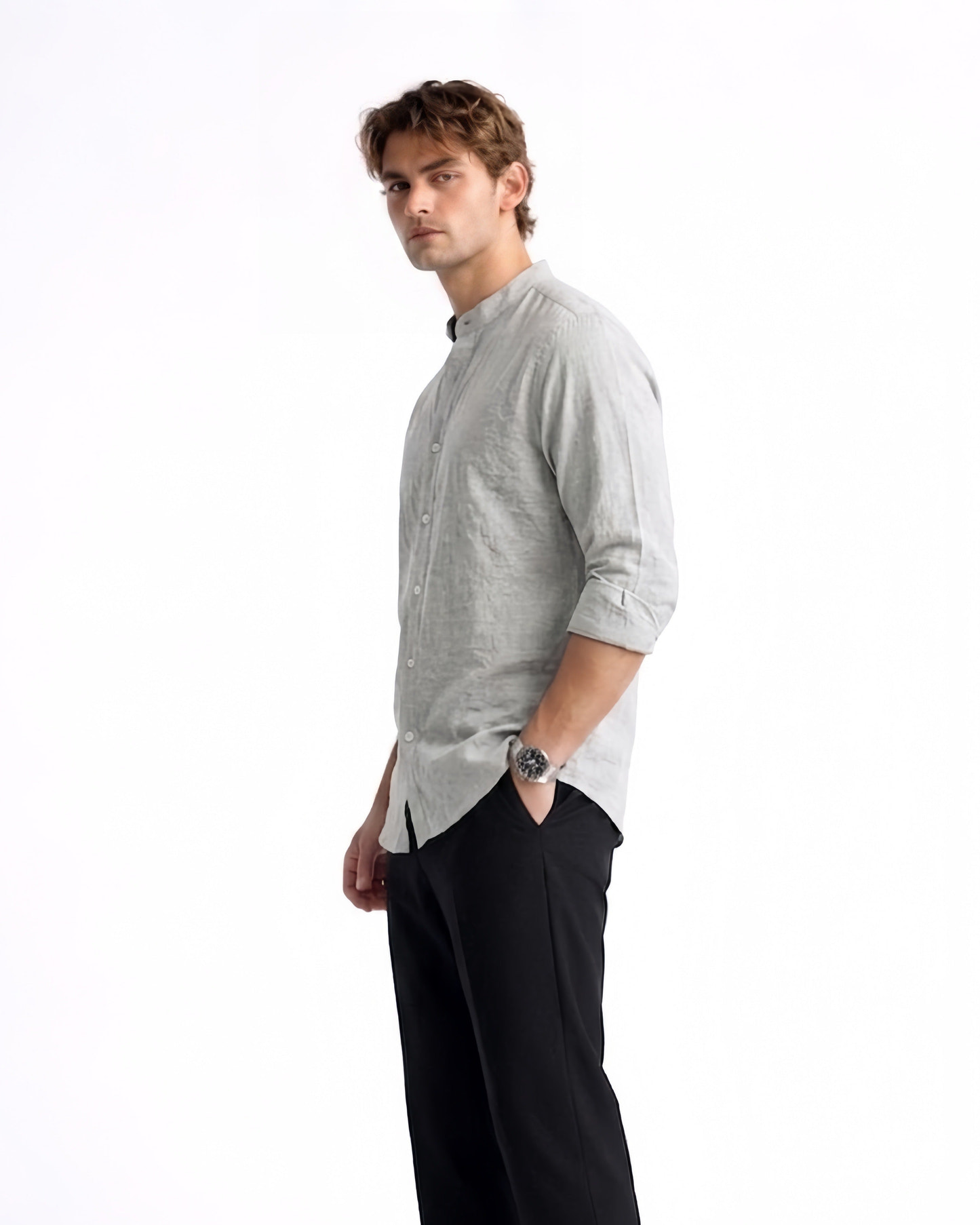 Chinese Coaller Embroidery Shirt