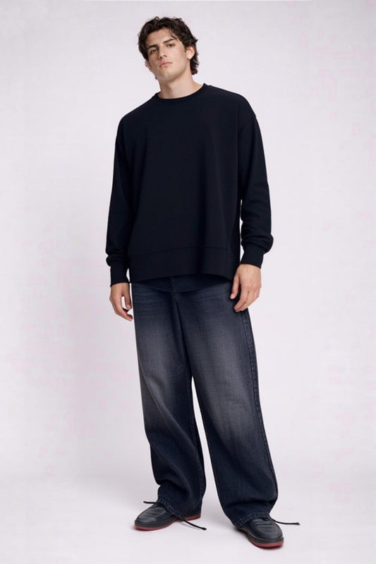 China Wash Wide Leg Jeans