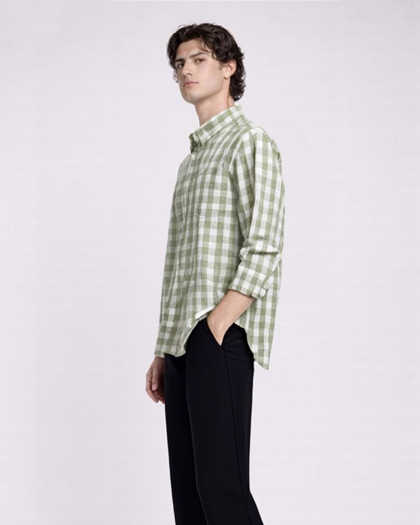 NI LINEN CHECK SHIRT