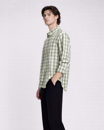 NI LINEN CHECK SHIRT