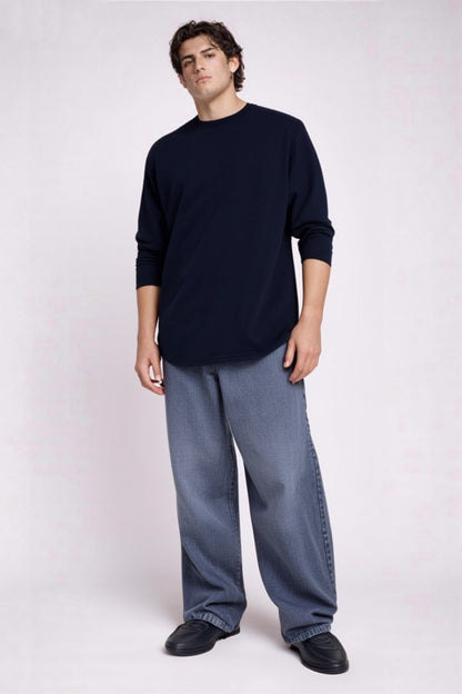 China Wash Wide Leg Jeans