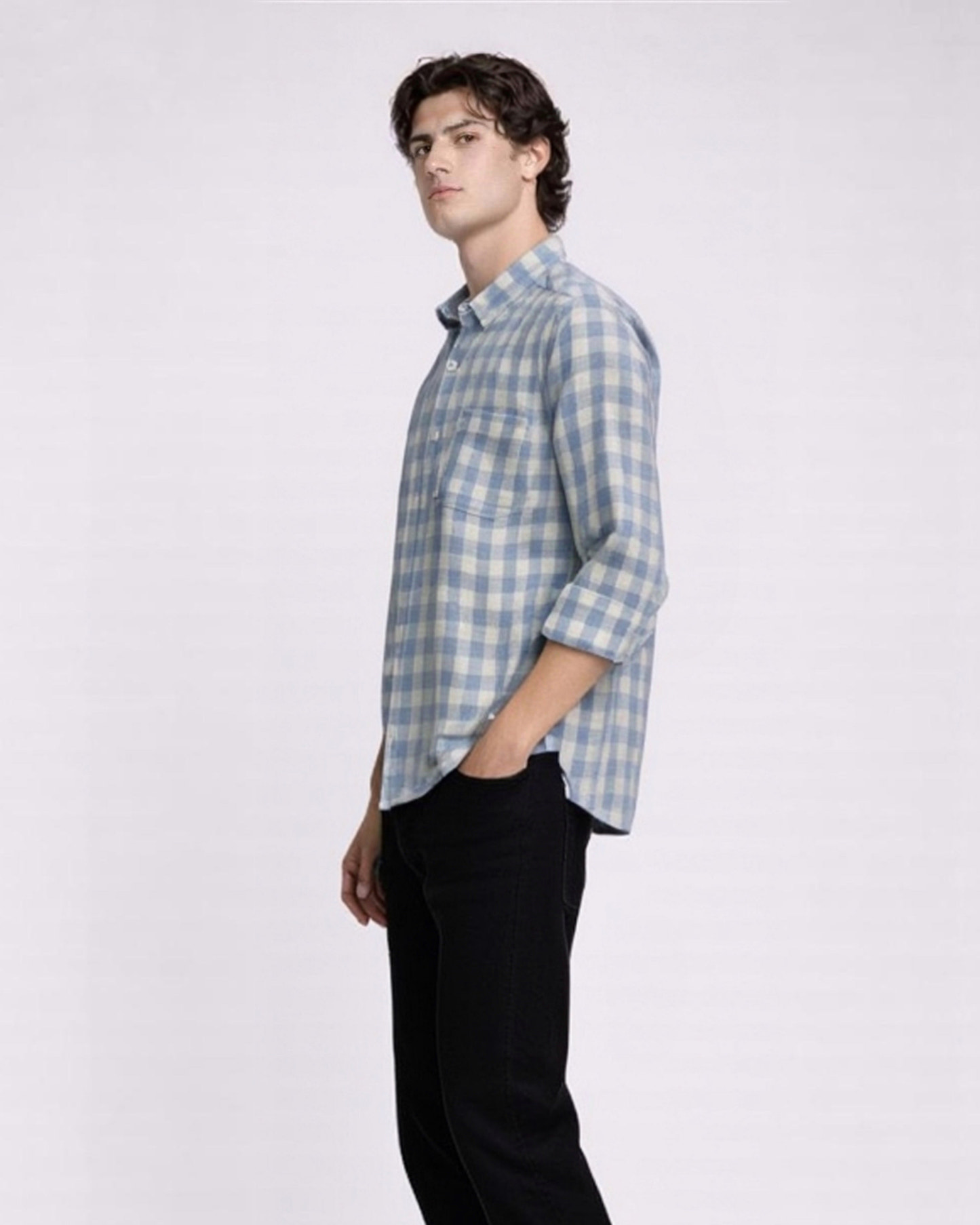 NI LINEN CHECK SHIRT