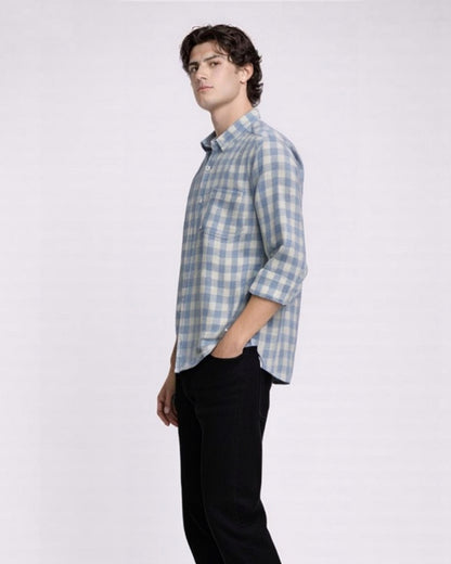 NI LINEN CHECK SHIRT