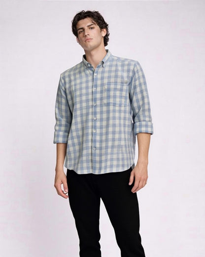 NI LINEN CHECK SHIRT